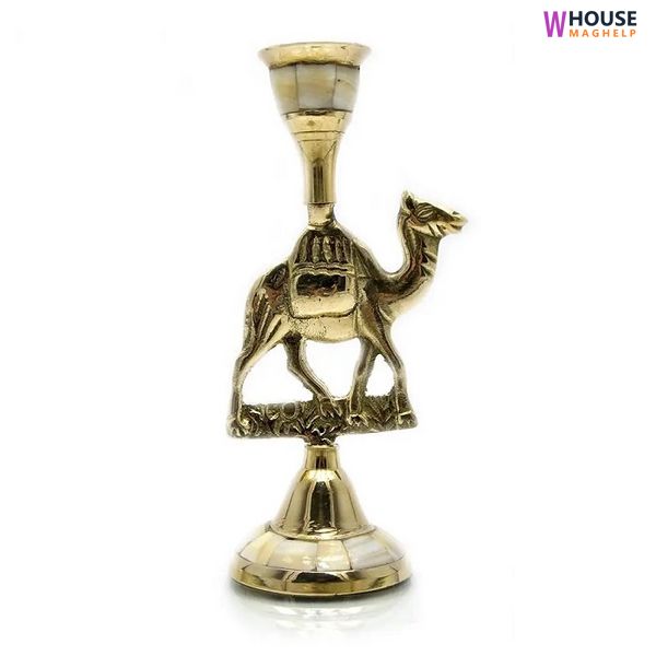 Bronze candlestick with mother-of-pearl "Camel" (15.5x7.5x5.2 cm)