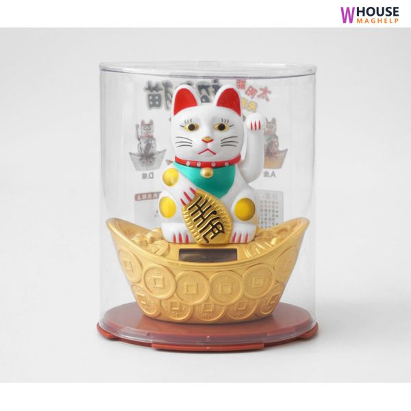 Solar Maneki Neko White