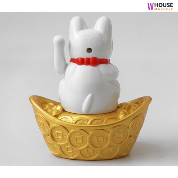 Solar Maneki Neko White