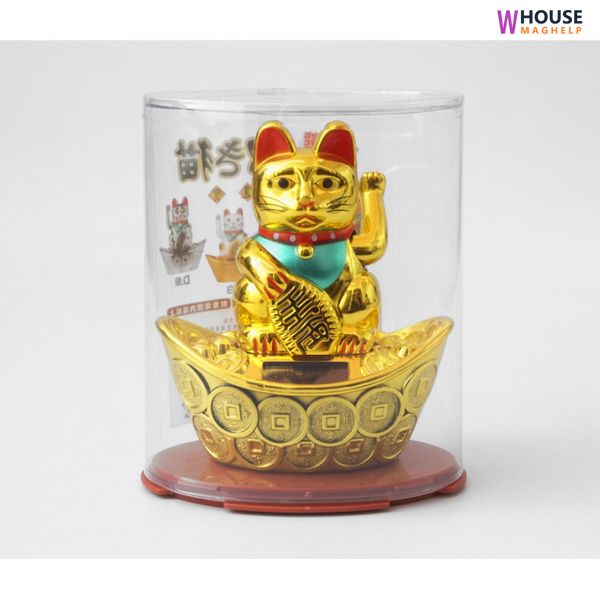 Solar Maneki Neko Gold