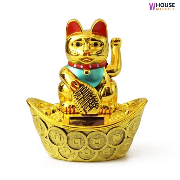 Solar Maneki Neko Gold