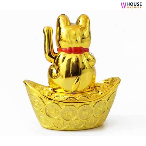 Solar Maneki Neko Gold