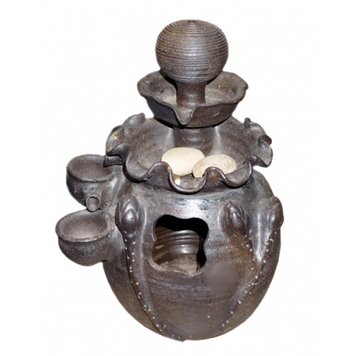 Waterfall - garden ceramic fountain Lotus