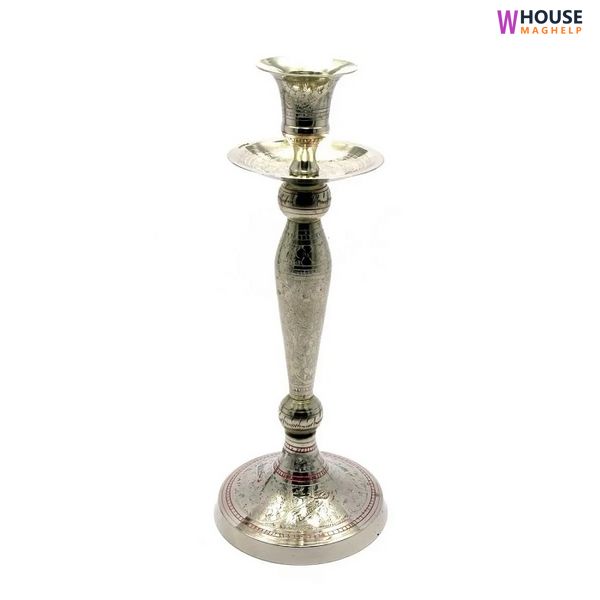 Bronze coloured candle holder (24.5x9.5x9.5 cm) (Candle Stand 10" CDC)