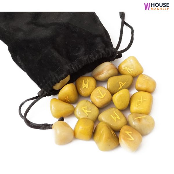 A set of runes for divination from Yellow Jasper