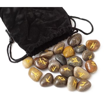 A set of runes for divination from Masquerade Agate