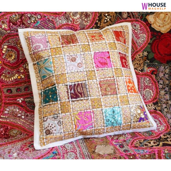 Indian pillowcase White