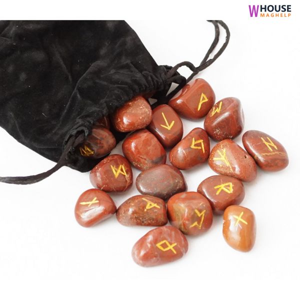 Set of runes for divination from Red Jasper