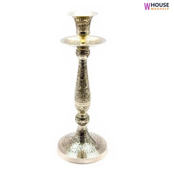 Candle holder bronze "Silver" (24.5x9.5x9.5 cm) (Candle Stand 10" Nkl)