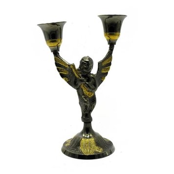 Candle holder "Angel" bronze (16x10.5x7 cm) (Candle Stand Boy 2C Antic)