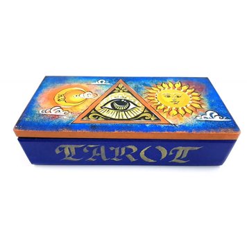 Tarot card box All-Seeing Eye (200x100x55cm), solid wood, hand-painted.