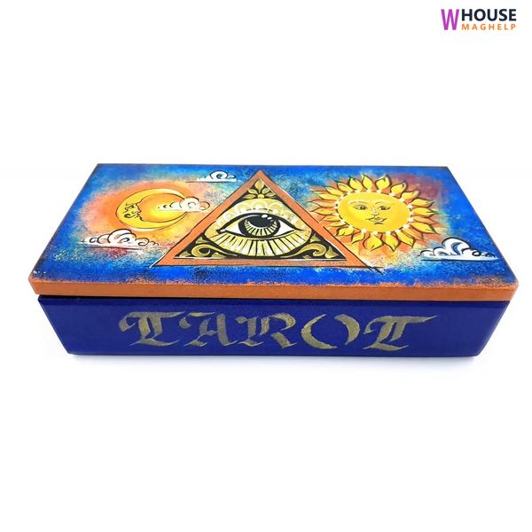 Tarot card box All-Seeing Eye (200x100x55cm), solid wood, hand-painted.