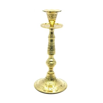 Bronze coloured candle holder (18x8.5x8.5 cm)(Candle Stand 8" P)