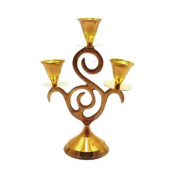 Bronze candle holder (16.5x11.5x6 cm) (Candle Stand 3C "S" Copper)