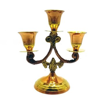 Bronze candle holder for 3 candles (14x12x7 cm) (Candle Stand 3C Tree Copper)