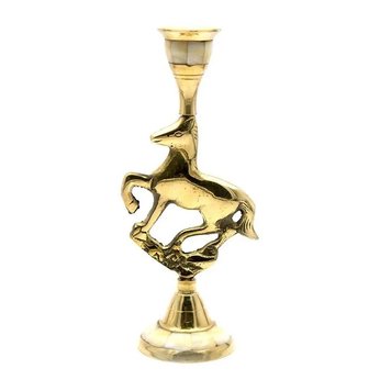 Bronze candlestick with mother-of-pearl "Horse" (14.5x9x5.7 cm)