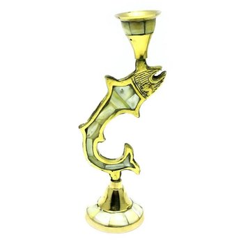 Bronze candlestick with mother-of-pearl "Fish" (17x6x6 cm)