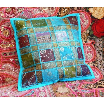 Indian pillowcase Light blue