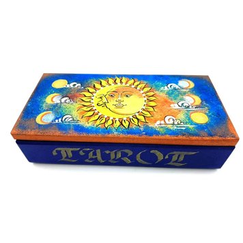 Tarot card box ‘Moon-Sun’ (200*100*55cm), solid wood, hand painted