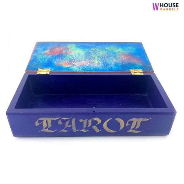 Tarot card box ‘Moon-Sun’ (200*100*55cm), solid wood, hand painted