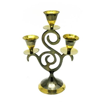 Bronze candle holder (16.5x11.5x6 cm) (Candle Stand 3C "S" Antic)