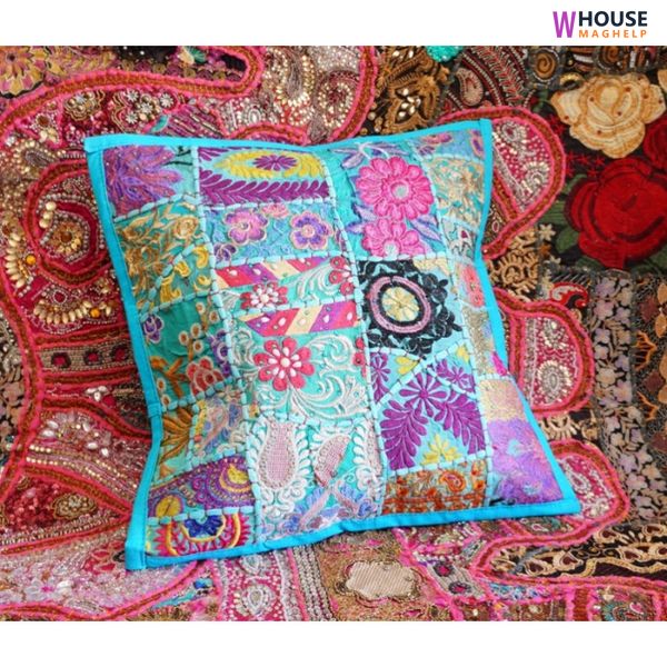 Indian pillowcase Light blue