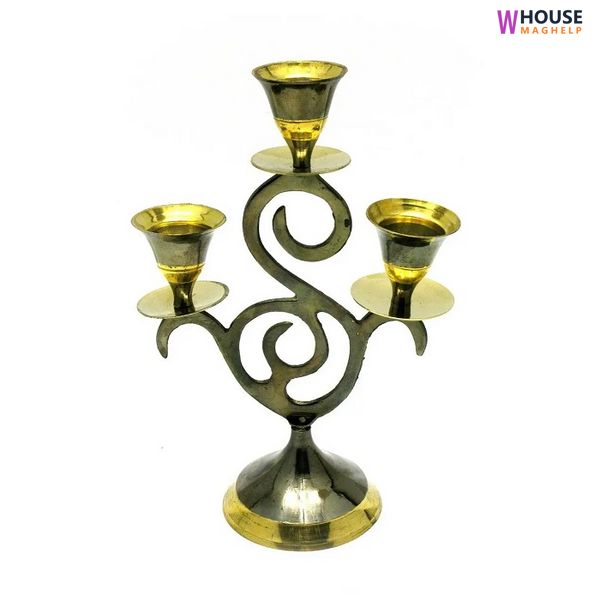 Bronze candle holder (16.5x11.5x6 cm) (Candle Stand 3C "S" Antic)